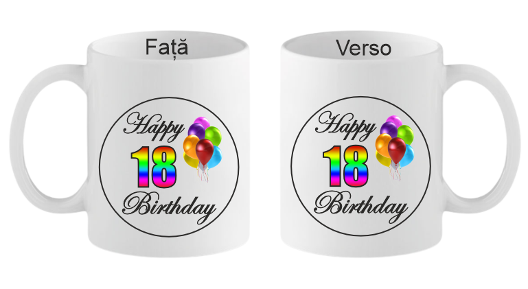 18 ani Cana personalizata Happy Birthday 18 ani - imagine 1